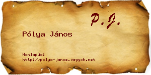 Pólya János névjegykártya